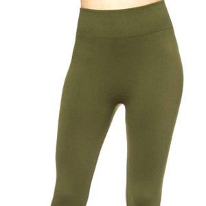 New Mix | Fleece Lined Leggings in Green OS NWT